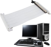 VBESTLIFE PCIe 4.0 X16 Riser kábel fehér, GPU bővítő 180° RTX 4090/4080/4070/RX7900 4