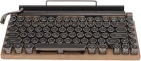 VBESTLIFE Retro Írógép Billentyűzet - 83 Gombos Vezeték Nélküli Mechanikus Bluetooth Billentyűzet Fém Sapkákkal, Fa Mintázattal PC-hez és La 2