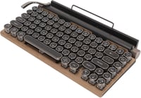 VBESTLIFE Retro Írógép Billentyűzet - 83 Gombos Vezeték Nélküli Mechanikus Bluetooth Billentyűzet Fém Sapkákkal, Fa Mintázattal PC-hez és La 3