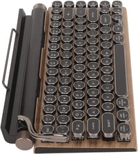 VBESTLIFE Retro Írógép Billentyűzet - 83 Gombos Vezeték Nélküli Mechanikus Bluetooth Billentyűzet Fém Sapkákkal, Fa Mintázattal PC-hez és La 5