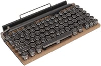 VBESTLIFE Retro Írógép Billentyűzet - 83 Gombos Vezeték Nélküli Mechanikus Bluetooth Billentyűzet Fém Sapkákkal, Fa Mintázattal PC-hez és La 1