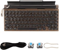 VBESTLIFE Retro Írógép Billentyűzet - 83 Gombos Vezeték Nélküli Mechanikus Bluetooth Billentyűzet Fém Sapkákkal, Fa Mintázattal PC-hez és La 7