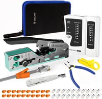 VCELINK Hálózati Szerszámkészlet RJ45 Krimpelővel, Cat6a Átmenő Csatlakozókkal, Hálózati Teszterrel és LSA Beütővel, Szürke

AI: I've create 1