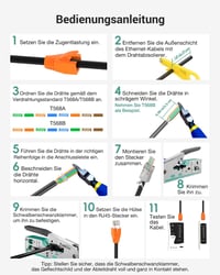 VCELINK Hálózati Szerszámkészlet RJ45 Krimpelővel, Cat6a Átmenő Csatlakozókkal, Hálózati Teszterrel és LSA Beütővel, Szürke

AI: I've create 7