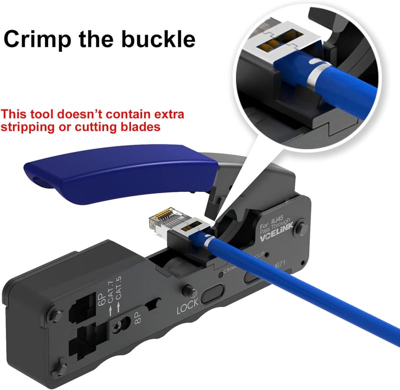 VCELINK RJ45 sertésfog Cat6A Cat7 LAN kábel csatlakozóhoz