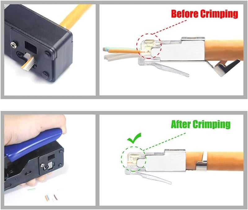 VCELINK RJ45 sertésfog Cat6A Cat7 LAN kábel csatlakozóhoz