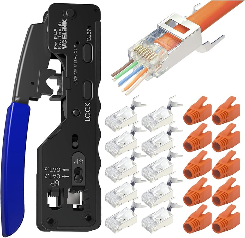 VCELINK RJ45 sertésfog Cat6A Cat7 LAN kábel csatlakozóhoz