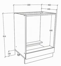 Dulap pentru cuptor VCM Esilo – Corp pentru încorporarea cuptorului cu picioare reglabile – 82 x 60 x 46 cm – Dulap de bucătărie pentru cuptor 2
