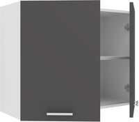 VCM Fali Konyhai Szekrény 80x60x31 cm Két Rekeszes Felakasztható Tárolóasztal - 60x80x31 cm, White / Anthracite 3