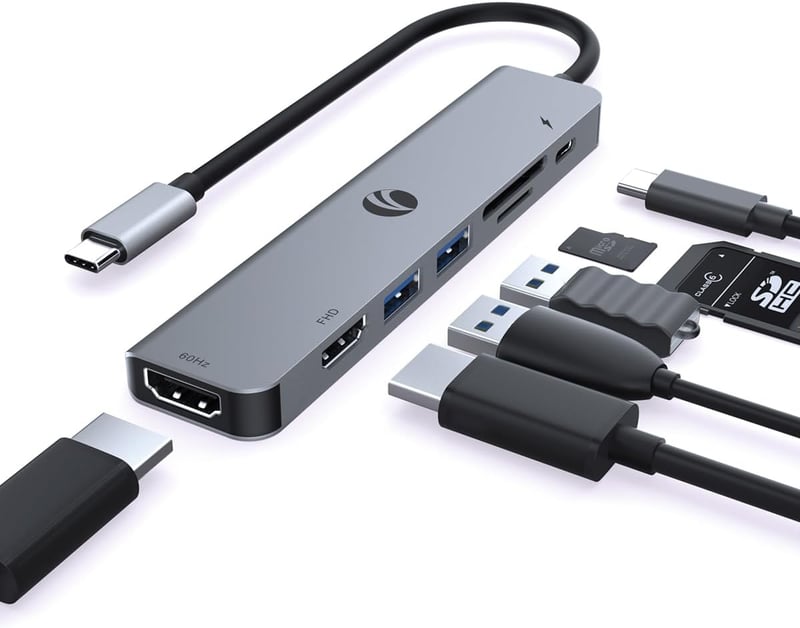 VCOM 7 az 1-ben USB-C hub 4K HDMI, 2x USB 3.0, 100W PD, kártyaolvasó
