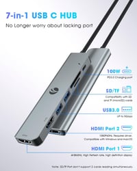 VCOM 7 az 1-ben USB-C hub 4K HDMI, 2x USB 3.0, 100W PD, kártyaolvasó 2