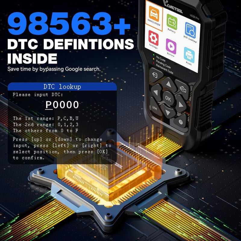 VDIAGTOOL VD30 Pro OBD2 diagnosztikai készülék autóhoz, teljes funkcióval