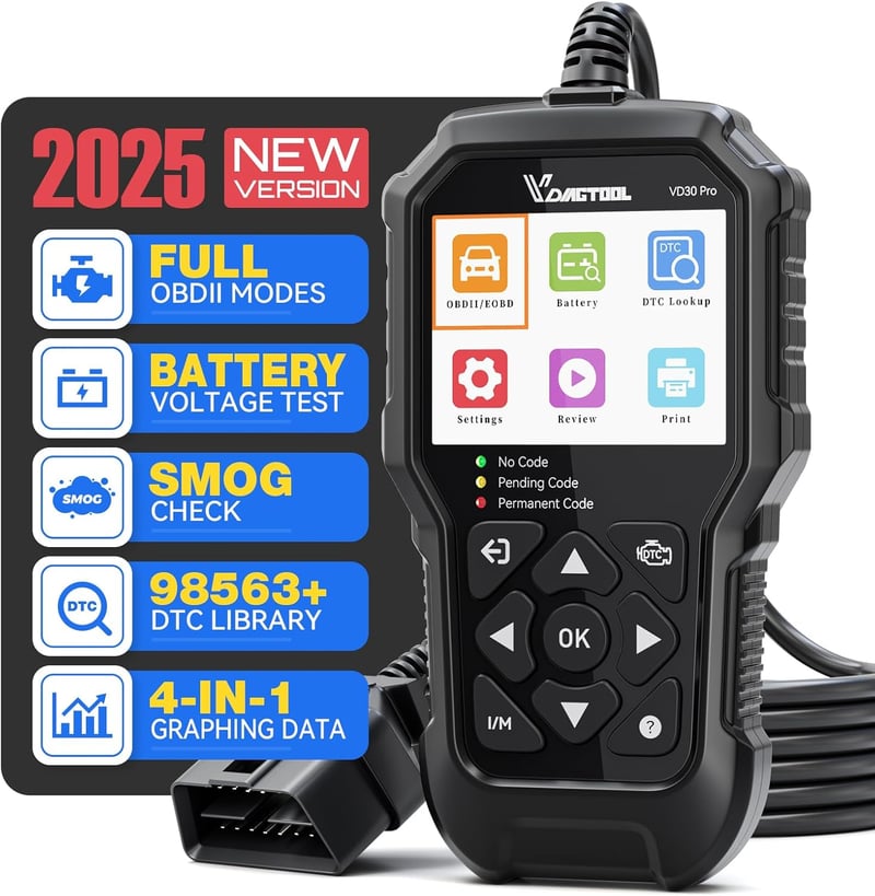 VDIAGTOOL VD30 Pro OBD2 diagnosztikai készülék autóhoz, teljes funkcióval