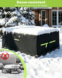 Husă de protecție pentru mobilier de grădină VDISRR, 250x150x90 cm, Oxford 420D, impermeabilă, rezistentă la UV, cu orificii de aerisire, pentru masă de grădină și seturi de mobilier 7