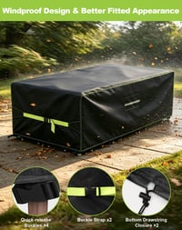 Husă de protecție pentru mobilier de grădină VDISRR, 250x150x90 cm, Oxford 420D, impermeabilă, rezistentă la UV, cu orificii de aerisire, pentru masă de grădină și seturi de mobilier 5