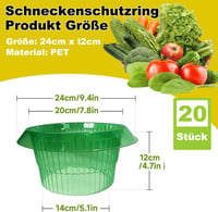 VDYXEW Megerősített Csigavédő Gallér Saláta és Káposzta Növényekhez - Vegyszermentes Csigariasztó Védelem (68g/db) - Pack of 20 8