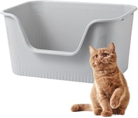 Vealind XL Nyitott Macskavécé Magas Peremmel 55x40x26cm Szürke - gray 1