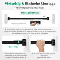 Vecto čierna teleskopická záclonová tyč bez vŕtania 250-340 cm, priemer 32 mm 6
