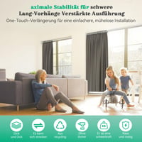 Vecto čierna teleskopická záclonová tyč bez vŕtania 250-340 cm, priemer 32 mm 3