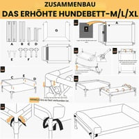 Pat pentru câini Veehoo înălțat, răcoritor, cu pernă, mărimea XL, pentru câini de talie mare, lavabil, culcuș de vară pentru exterior 8