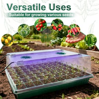 Set de mini-seră pentru interior VEEKAY, 2 bucăți, 120 de celule, cu lampă de creștere și temporizator, luminozitate reglabilă, 20 de etichete pentru plante, pentru însămânțare 7