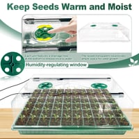 Set de mini-seră pentru interior VEEKAY, 2 bucăți, 120 de celule, cu lampă de creștere și temporizator, luminozitate reglabilă, 20 de etichete pentru plante, pentru însămânțare 3