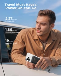 Baterie externă VEEKTOMX 10000 mAh PD 22,5W, 3 ieșiri și 2 intrări, încărcător portabil compact 6