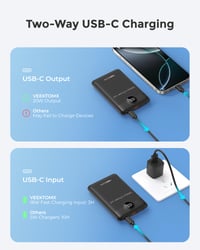 Baterie externă VEEKTOMX 10000 mAh PD 22,5W, 3 ieșiri și 2 intrări, încărcător portabil compact 8