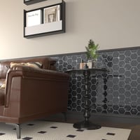 VEELIKE Hatszögletű Márvány Fekete Öntapadós Csempe Matrica - Vízálló Konyhai és Fürdőszobai Falpanel, 30,5 x 30,5 cm, 6 db 3