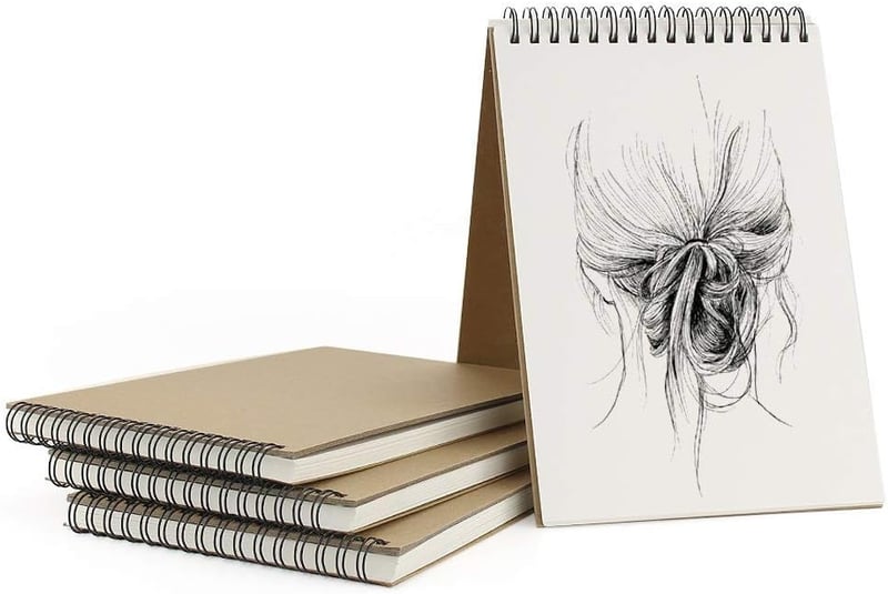 VEESUN Sketchbook rajzfüzet, A5, 160 GSM, kraft borító - 4 db