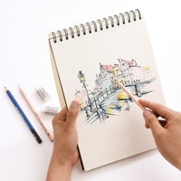 VEESUN Sketchbook rajzfüzet, A5, 160 GSM, kraft borító - 4 db 6