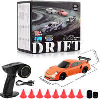 Vefacion Mini RC Drift Autó 1:43 2.4GHz 15 km/h Fénnyel Gyerekeknek - Orange 6