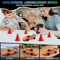 Vefacion Mini RC Drift Autó 1:43 2.4GHz 15 km/h Fénnyel Gyerekeknek - Orange 3
