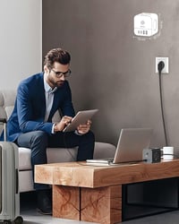 VEFVE 70W USB-C Kocka Elosztó, 7-az-1-ben Kapcsolós Hosszabbító 3m Kábellel, Gyorstöltő USB Portokkal MacBook, Laptop, iPhone 15 Készülékekh 7