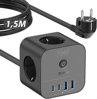 VEFVE 70W USB-C Töltő Kocka - 7 az 1-ben Elosztó Kapcsolóval, 3m Kábel, Gyorstöltés, MacBook, Laptop, iPad Pro, iPhone 15 Kompatibilis 1
