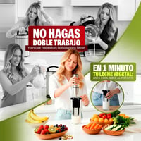 Aparat Vegan Milker pentru lapte vegetal de casă 1L, preparare într-un minut, pentru lapte de ovăz și soia, cu filtru, compatibil cu blenderul vertical, culoare neagră, broșură cu rețete 5