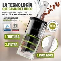 Aparat Vegan Milker pentru lapte vegetal de casă 1L, preparare într-un minut, pentru lapte de ovăz și soia, cu filtru, compatibil cu blenderul vertical, culoare neagră, broșură cu rețete 4