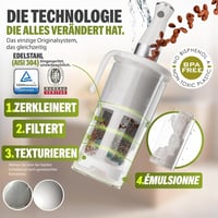Aparat pentru lapte vegetal Vegan Milker, 1 l, pentru migdale, soia, orez, gata în 1 minut, compatibil cu mixerul vertical, cu 2 filtre și broșură cu rețete naturale 4