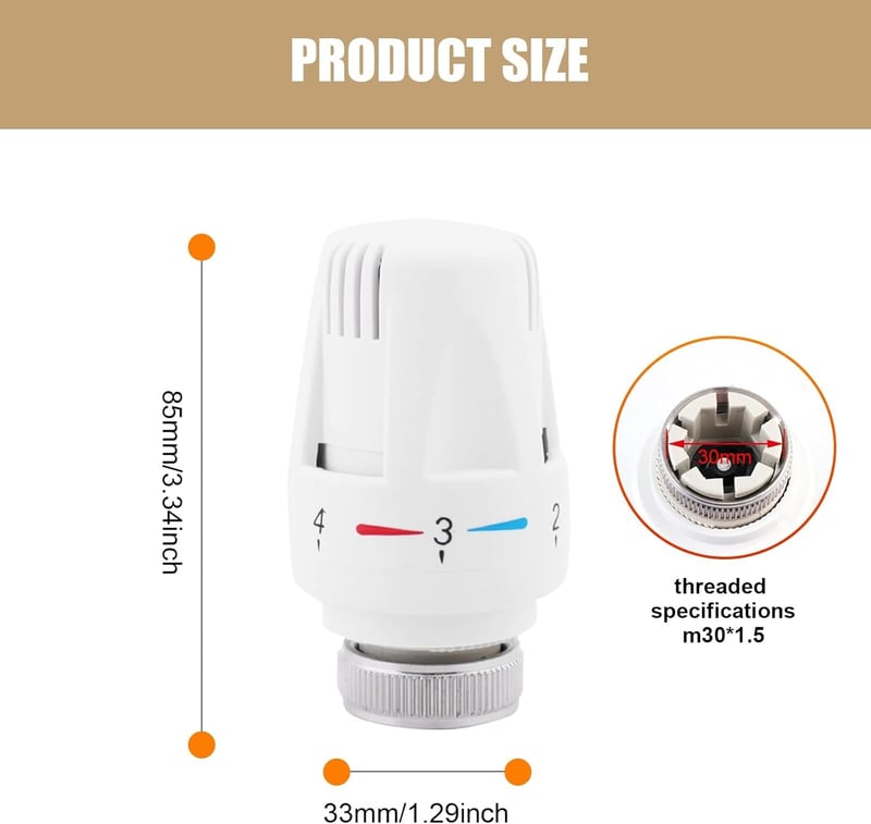 Vegena 4 darabos termosztátfej szett M30x1.5 radiátor hőmérséklet szabályozó