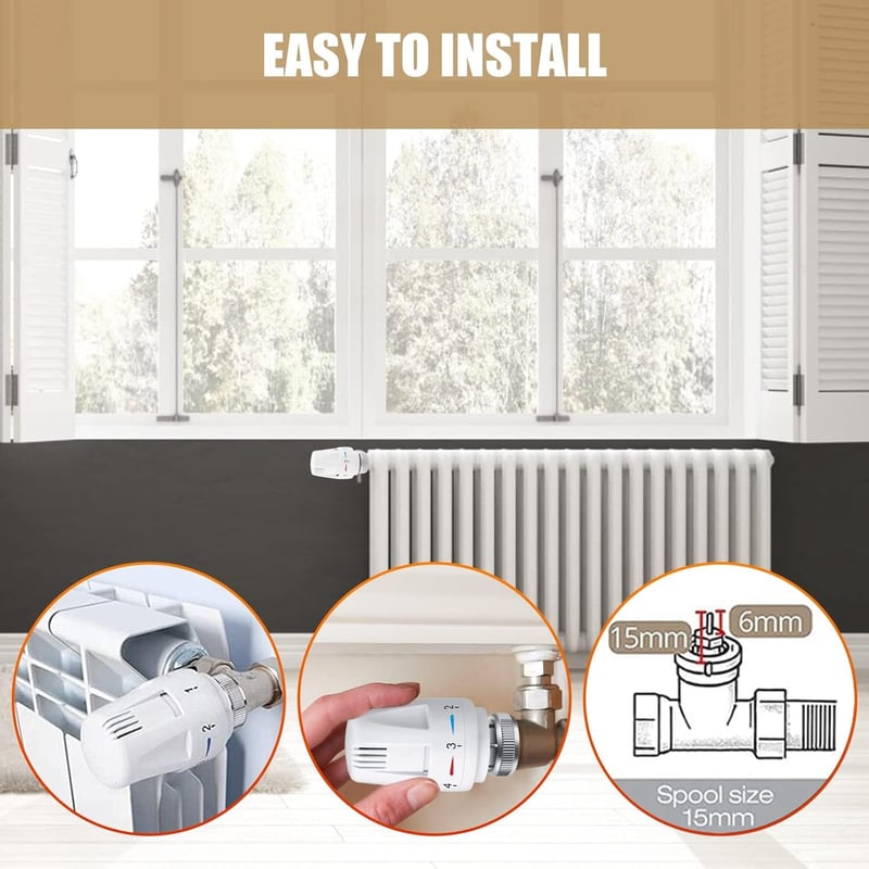 Vegena 4 darabos termosztátfej szett M30x1.5 radiátor hőmérséklet szabályozó