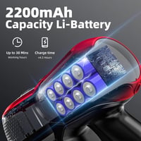 VEGREM 25 Kpa Akkumulátoros Porszívó 160W, 40 Perc Üzemidő, LED Kijelzővel 5
