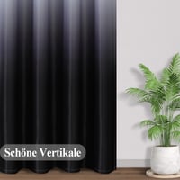 VEHEDE Zatemňovací záves so riasiacou páskou, čierno-biele ombre, 2 ks termozávesov do spálne, na koľajnicový systém, tepelná izolácia, 214 x 132 cm 8