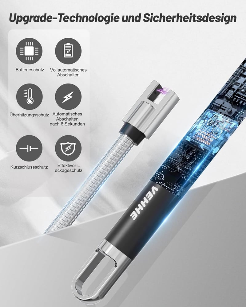 VEHHE ívgyújtó elektromos USB-s fényes lánggyújtó