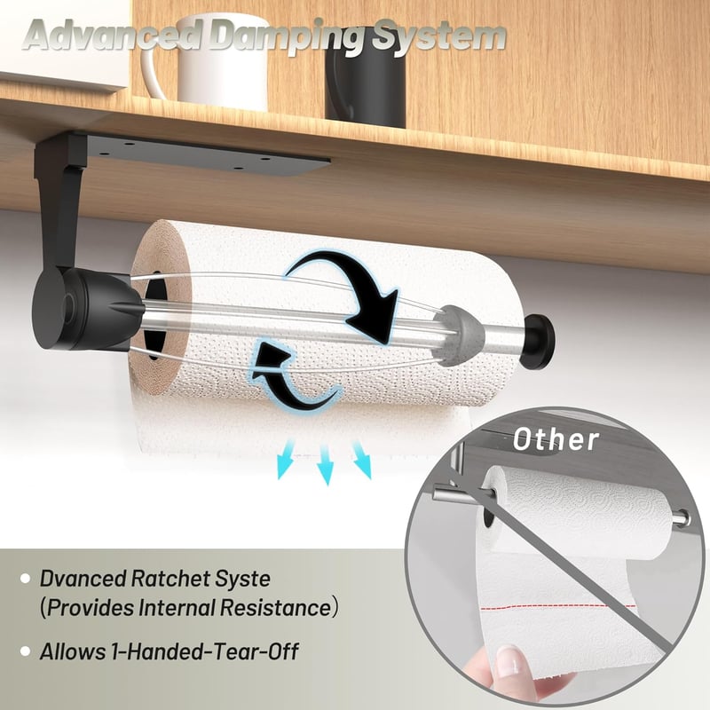 VEHHE rozsdamentes papírtörlő tartó ezüst önragasztós fúrás nélkül