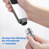 VEHHE Víztakarékos Zuhanyfej 7 Vízsugár Móddal - Esőztető Zuhanyrózsa Stop Gombbal, Egykezes Állítás, Vízkőmentes Szilikon Fúvókák, Nyomásfo 7