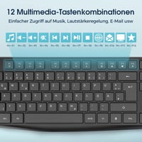 VEILZOR 2.4G Vezeték Nélküli Billentyűzet és Egér Szett - Német QWERTZ Kiosztás, Csendes Működés, PC/Laptop/Notebook Kompatibilis, Windows/M 4
