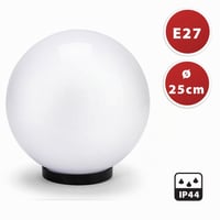 Vonkajšie guľové svietidlo Velamp APOLUX PMMA, 250 mm, pre objímku E27, biele 2