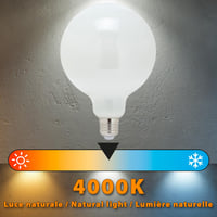 LED žiarovka Velamp Opal G125 Globe Filament E27 22W 3650lm 4000K prirodzené biele svetlo, veľký závit 4