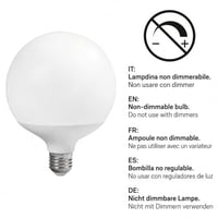 LED žiarovka Velamp Opal G125 Globe Filament E27 22W 3650lm 4000K prirodzené biele svetlo, veľký závit 9