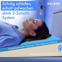 Velara Ék Alakú Párna 60 cm Széles, Európai Gyártás, 2-Rétegű Rendszer, Reflux Párna Alváshoz, Memóriahabos Matrac Ék, Olvasópárna Mosható H 3